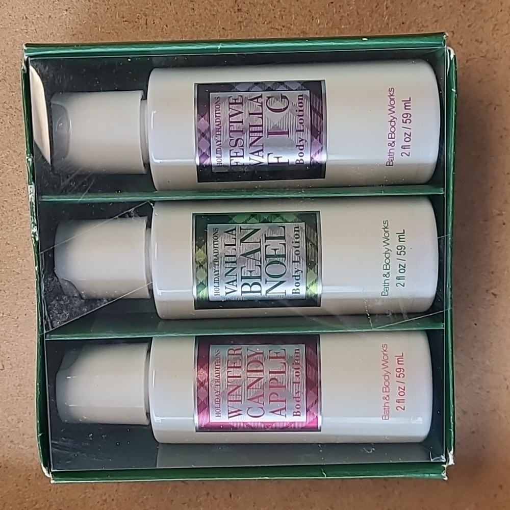 NEW Bath & Body Works lotion set Festive Vanilla Fig (retired), Apple, Vanilla